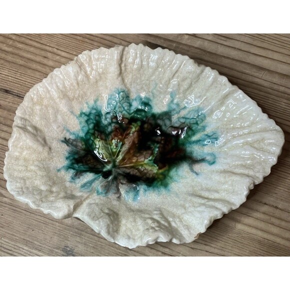 Rare Antique 1770-1820 English Whieldon Creamware Begonia Leaf Bowl Dish